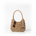The Capri | Macramé Tassel Shoulder Bag in Sandy Beige – Elora