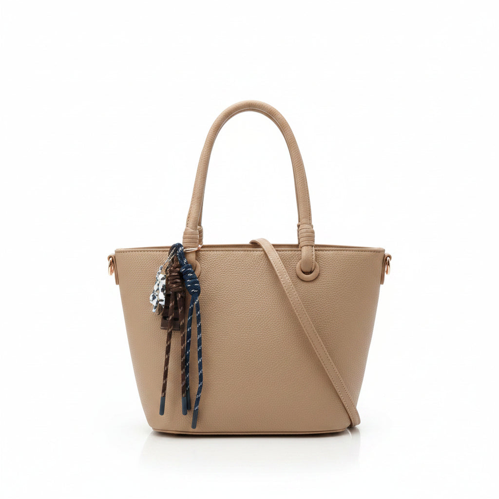 The Paloma | Knotted Pebbled Leather Mini Tote in Taupe – Elora