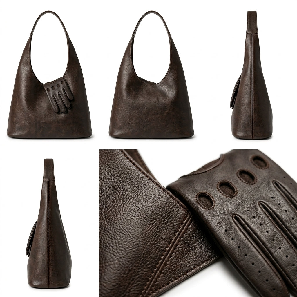 The Verona | Distressed Leather Slouchy Hobo Bag in Espresso Brown – Elora